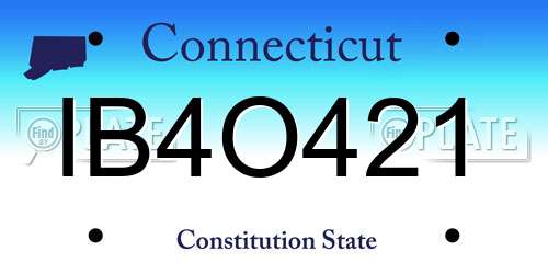 IB4O421 Connecticut License Plate