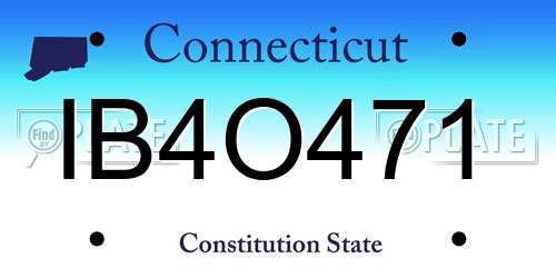 IB4O471 Connecticut License Plate