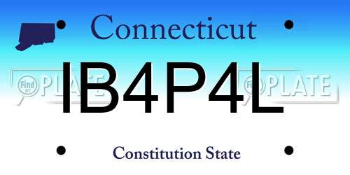 IB4P4L Connecticut License Plate