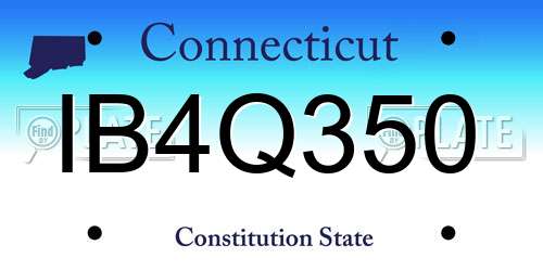 IB4Q350 Connecticut License Plate