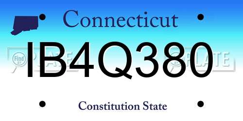 IB4Q380 Connecticut License Plate