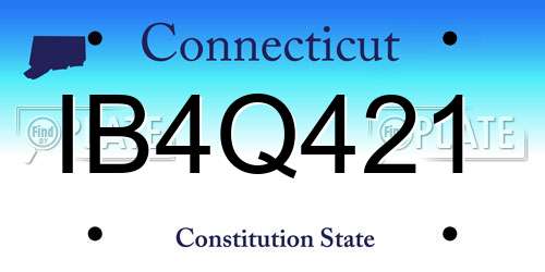 IB4Q421 Connecticut License Plate