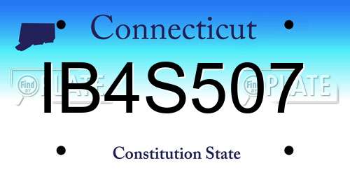 IB4S507 Connecticut License Plate