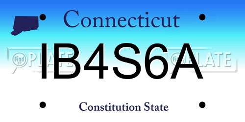 IB4S6A Connecticut License Plate