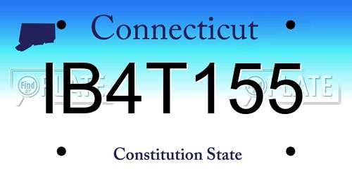 IB4T155 Connecticut License Plate