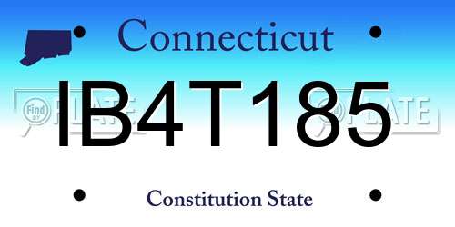 IB4T185 Connecticut License Plate