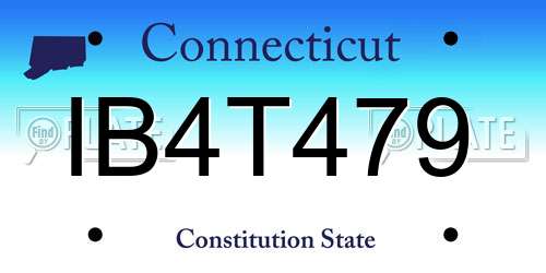 IB4T479 Connecticut License Plate