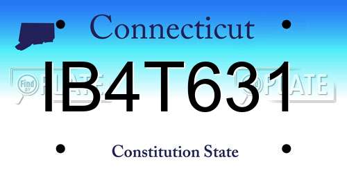 IB4T631 Connecticut License Plate