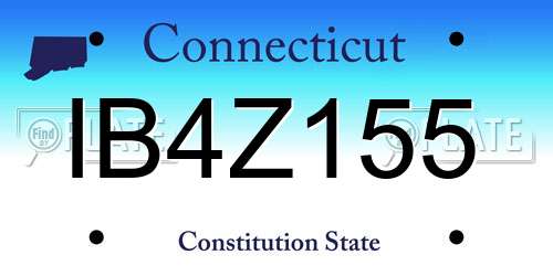 IB4Z155 Connecticut License Plate