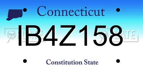 IB4Z158 Connecticut License Plate
