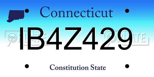 IB4Z429 Connecticut License Plate