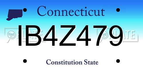 IB4Z479 Connecticut License Plate