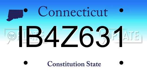 IB4Z631 Connecticut License Plate