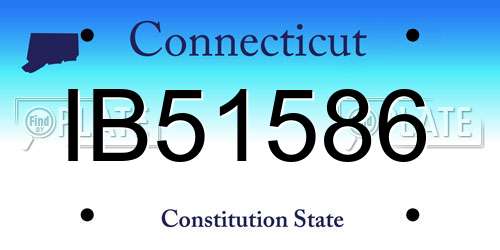 IB51586 Connecticut License Plate