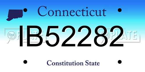 IB52282 Connecticut License Plate
