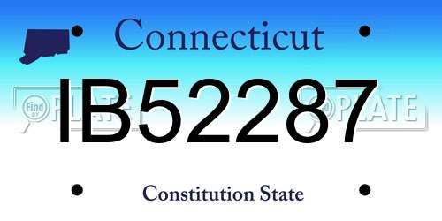 IB52287 Connecticut License Plate