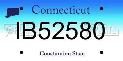 IB52580 Connecticut License Plate