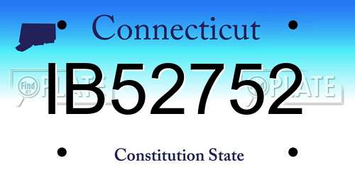 IB52752 Connecticut License Plate