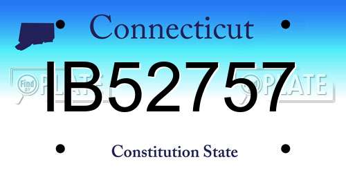 IB52757 Connecticut License Plate