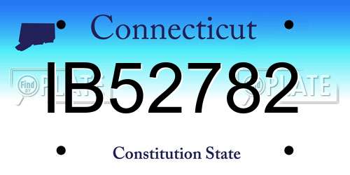 IB52782 Connecticut License Plate