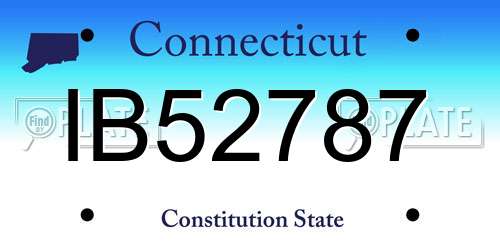 IB52787 Connecticut License Plate