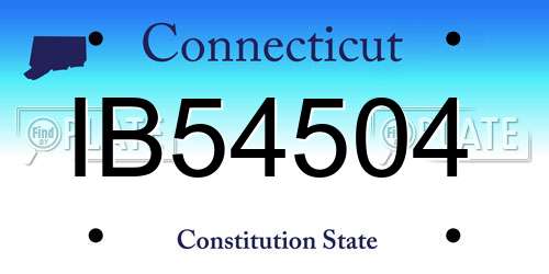 IB54504 Connecticut License Plate