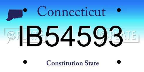 IB54593 Connecticut License Plate