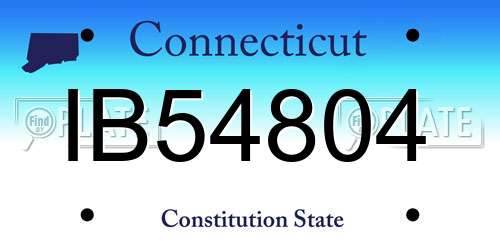 IB54804 Connecticut License Plate