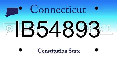 IB54893 Connecticut License Plate