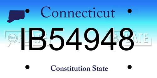 IB54948 Connecticut License Plate