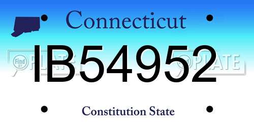 IB54952 Connecticut License Plate