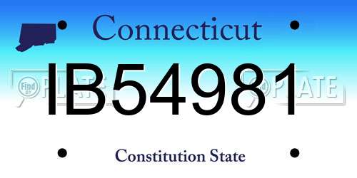 IB54981 Connecticut License Plate