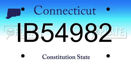 IB54982 Connecticut License Plate