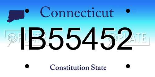 IB55452 Connecticut License Plate