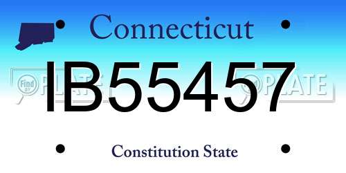 IB55457 Connecticut License Plate
