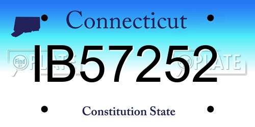 IB57252 Connecticut License Plate