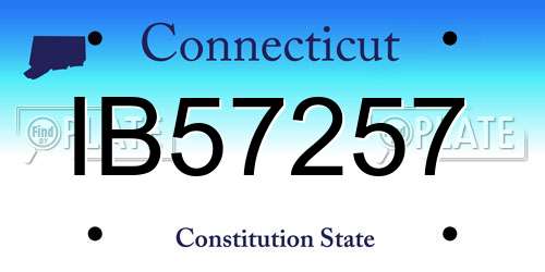 IB57257 Connecticut License Plate