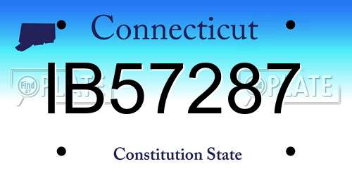 IB57287 Connecticut License Plate