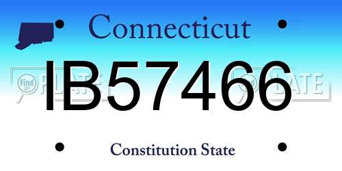 IB57466 Connecticut License Plate