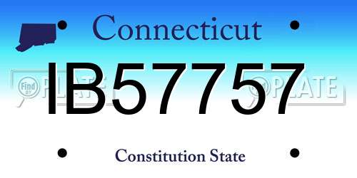 IB57757 Connecticut License Plate