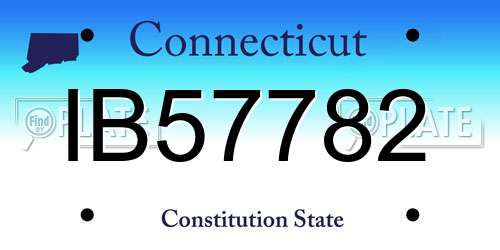 IB57782 Connecticut License Plate