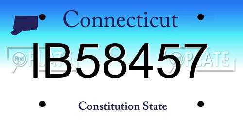 IB58457 Connecticut License Plate