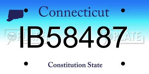 IB58487 Connecticut License Plate
