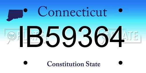 IB59364 Connecticut License Plate