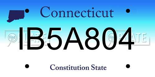IB5A804 Connecticut License Plate
