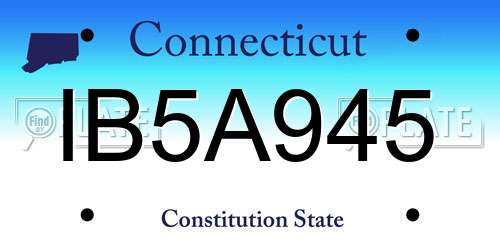 IB5A945 Connecticut License Plate
