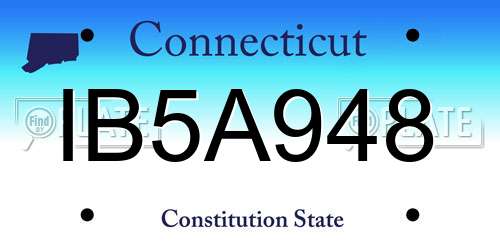IB5A948 Connecticut License Plate