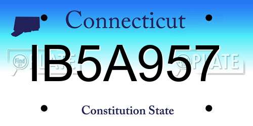 IB5A957 Connecticut License Plate