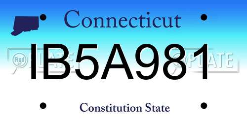 IB5A981 Connecticut License Plate