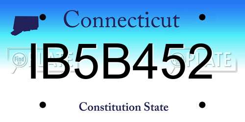 IB5B452 Connecticut License Plate